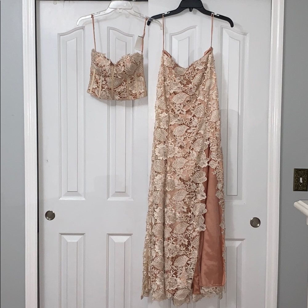 2 Piece Lace Gown Set